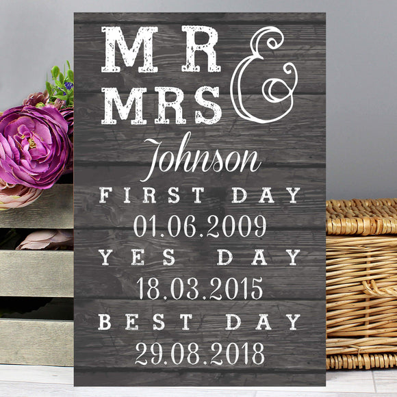 Mr and Mrs Plaque Wedding Collection Image