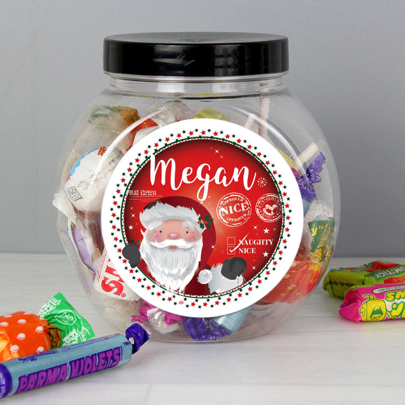Personalised Santa Nice List Sweet Treat Jar - Collection image for Secret Santa