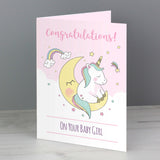 Congratulations Pink Unicorn Card