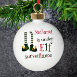 Personalised Christmas Bauble - Elf Surveillance