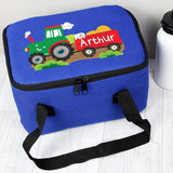 Personalised Blue Tractor Lunch Bag 2