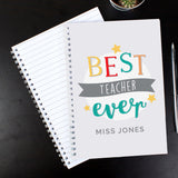 Best Teacher Ever Personalised Notebook