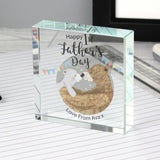 Personalised Daddy Bear 1st Father's Day Crystal Token Image 7