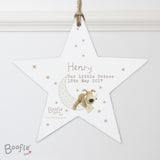 Personalised Boofle Wooden Star Decoration New Baby 3
