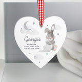 Personalised New Baby Hanging Heart Decoration 