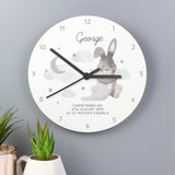Personalised Baby Bunny Clock for Nursery 