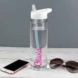 Personalised Water bottle With Pink Text