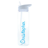 Blue Text Personalised Water Bottle