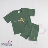 Personalised Name & Initial Cycling Shorts & T-shirt Set. Summer Outfit. Holiday Clothes. Matching Sibling Sets. Matching Mama & Daughter Sets