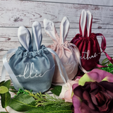 Personalised Plush Velvet Easter Bunny Bags with Ears