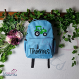 Personalised Vibrant Tractor Schoolbag. Multiple Colours