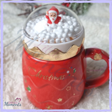 Christmas Mug with Santa Snow Globe Lid