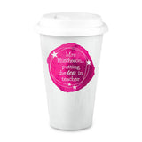 Pink Tea in Teacher Personalised Travel Mug