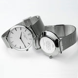 Personalised Ladies Watch with Metallic Mesh Strap & White Dial