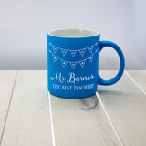 Personalised Best Teacher Blue Mug