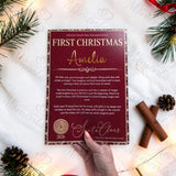 Personalised First Christmas Certificate from Santa | Tartan North Pole Letter | Custom Name Print