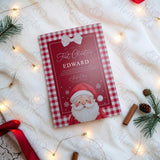 Personalised First Christmas Letter from Santa | Gingham Santa A4 Keepsake | Custom Name Print