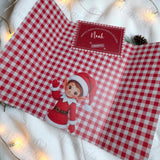 Personalised Elf Document Slip | Magical North Pole Documents Folder | Christmas Elf Keepsake | Custom Name Gingham