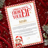 Personalised A Magical Note From Your Elf letter, red design