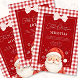 Personalised First Christmas Letter from Santa | Gingham Santa A4 Keepsake | Custom Name Print