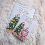 Personalised Christmas Story Book -Pink Believe Train and Ticket. Christmas Eve Box Fillers