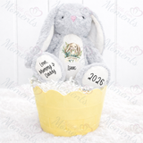 Personalised Happy Easter Bunny Teddy. Custom Kids Keepsake Easter Bunny Plush