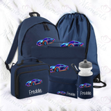 Personalised Mega Back To School Essentials Bundle - Neon Sports Car