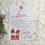 Personalised Elf Arrival Letter for December 1st. Custom Kids Xmas Treat. Elf Mischief.