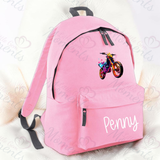 Personalised Neon Dirt Bike School Bag