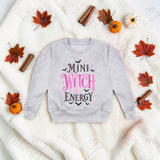 Mini Witch Energy Sweatshirt | Toddler Witch Halloween Top | Mummy And Me Matching Set | Kids Witch Sweatshirt