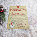 Personalised Christmas Eve Letter - Rustic. Custom Kids Xmas Treat. Christmas Eve Box Fillers. Handmade Festive Santa Letter for Children