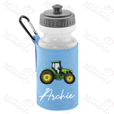 Personalised Green Tractor School Water Bottle