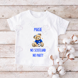 Personalised "No Scotland No Party" Scotland Football T-shirt for World Cup - All Sizes