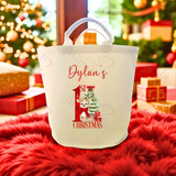 Personalised 1st Christmas Trug. Felt Xmas Gift Basket.