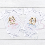 Personalised My Very First Easter Baby Bodysuit. Custom Cute Baby Easter Vest - Pink or Blue