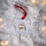 Personalised "First Christmas In Our New Home" Bauble. House Shaped Acrylic Xmas Tree Decoration