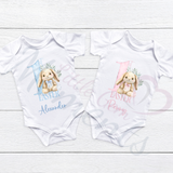 Personalised 1st Easter Baby Bodysuit. Custom Cute Baby Easter Vest - Pink or Blue