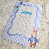 Personalised Kids Easter Bunny Letter for Easter Egg Hunt - Pink or Blue Design