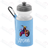 Personalised Neon Dirt Bike School Water Bottle