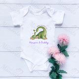 Personalised Happy Father's Day Dinosaur Baby Bodysuit