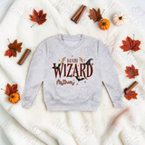 Little Wizard Sweatshirt | Halloween Toddler Sweater | Wizard Chief Main Little Mini Big Wording Options | Available In A Range Of Colours