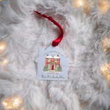 Personalised "First Christmas In Our New Home" Bauble. House Shaped Acrylic Xmas Tree Decoration - Version 2