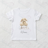 Personalised Born In 2026 Organic Cotton Baby Tee: Born In 2026 Bunny Design