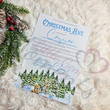 Personalised Christmas Eve Letter - Pink or Blue. Custom Kids Xmas Treat. Christmas Eve Box Fillers.