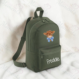 Personalised Kids Highland Cow Mini Backpack