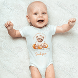 Personalised Cutest Little Pumpkin Baby Bodysuit. Custom Baby's Halloween Vest. New Baby Gift.