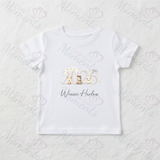 Personalised Born In 2026 Organic Cotton Baby Tee: Farm Animal Design