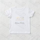 Personalised Born In 2026 Organic Cotton Baby Tee: Rustic Design