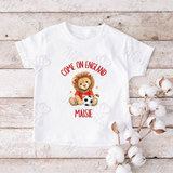 Personalised "Come On England" Football T-shirt for World Cup - All Sizes - Lion Design