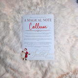 Personalised "A Magical Note" Christmas Letter from Santa. Custom Xmas Santa Letter.